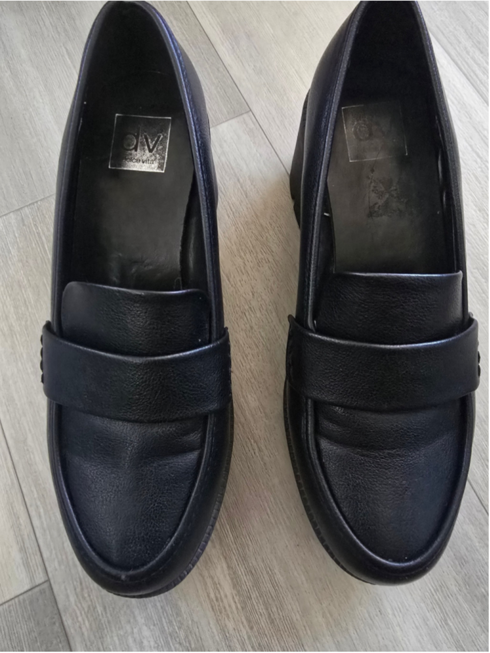 Women's Dolce Vita Neeka Black Platform Loafers Size 9